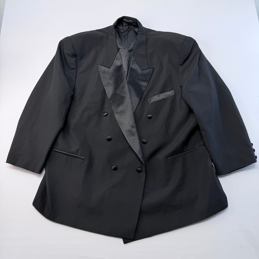 Gerald Austin Bond Street Mens Double Breasted Tuxedo Jacket Black 56R